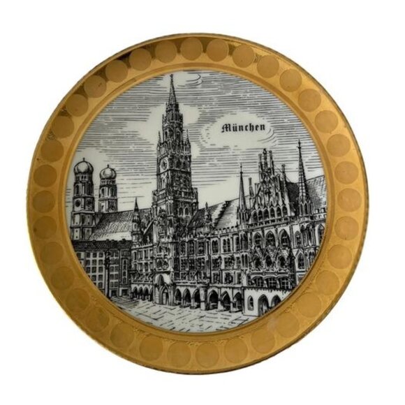 Vintage Mid-Century MCM Architecture Munich  Zierteller Nicht Lebensmittelecht G - Picture 1 of 3